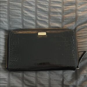 Kate Spade Black Croc-Embossed Wallet